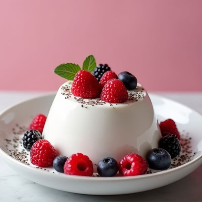 Silky Greek Yogurt Protein Pudding with Mixed Berries