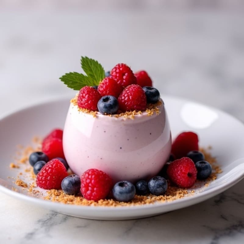 Silky Greek Yogurt Protein Mousse with Mixed Berries