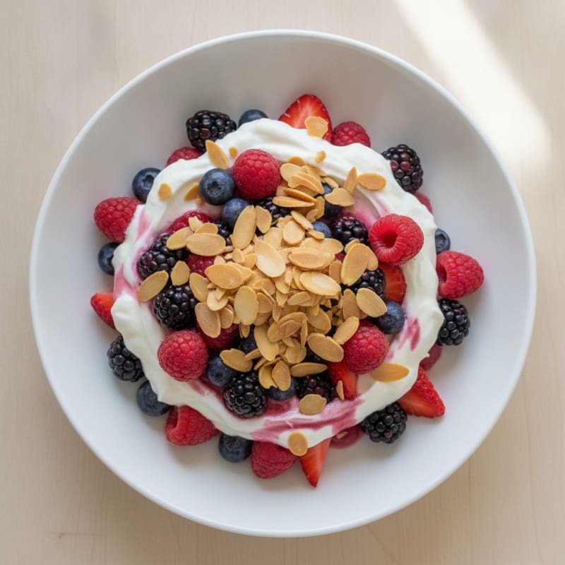 Greek Yogurt Protein Parfait with Mixed Berries