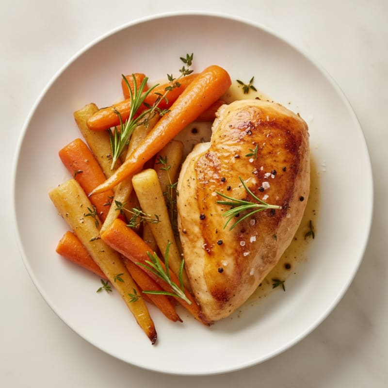 Garlic Herb Roasted Chicken with Root Vegetables