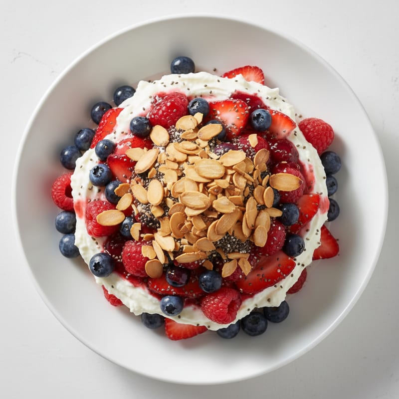 Greek Yogurt Protein Parfait with Mixed Berries