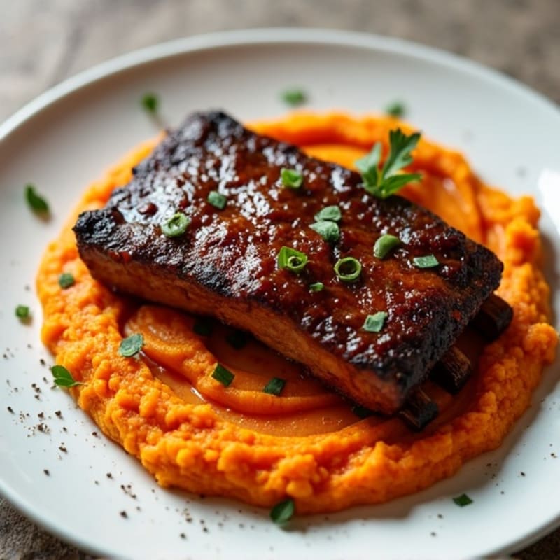 Smoky Oven-Baked Baby Back Ribs with Sweet Potato Mash