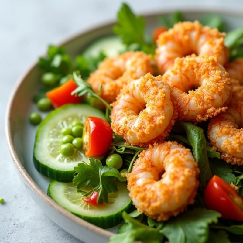 Crispy Shrimp and Edamame Protein Salad