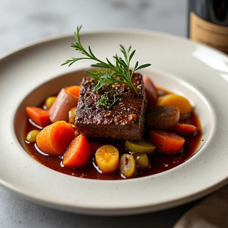 Red Wine Braised Beef with Root Vegetables