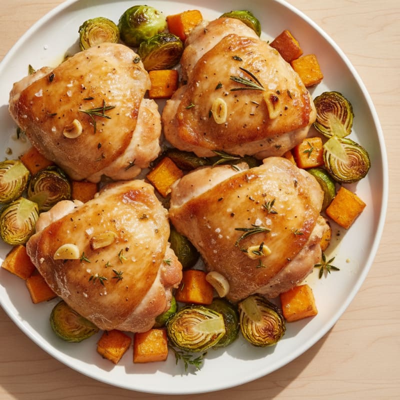 Garlic Herb Roasted Chicken Thighs