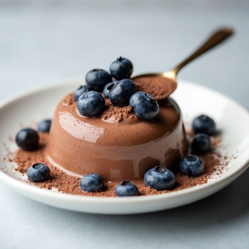 Chocolate Protein Mousse with Fresh Blueberries