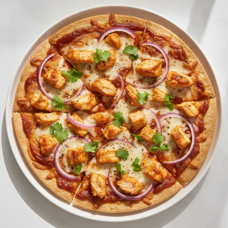 BBQ Chicken Pizza with Red Onion
