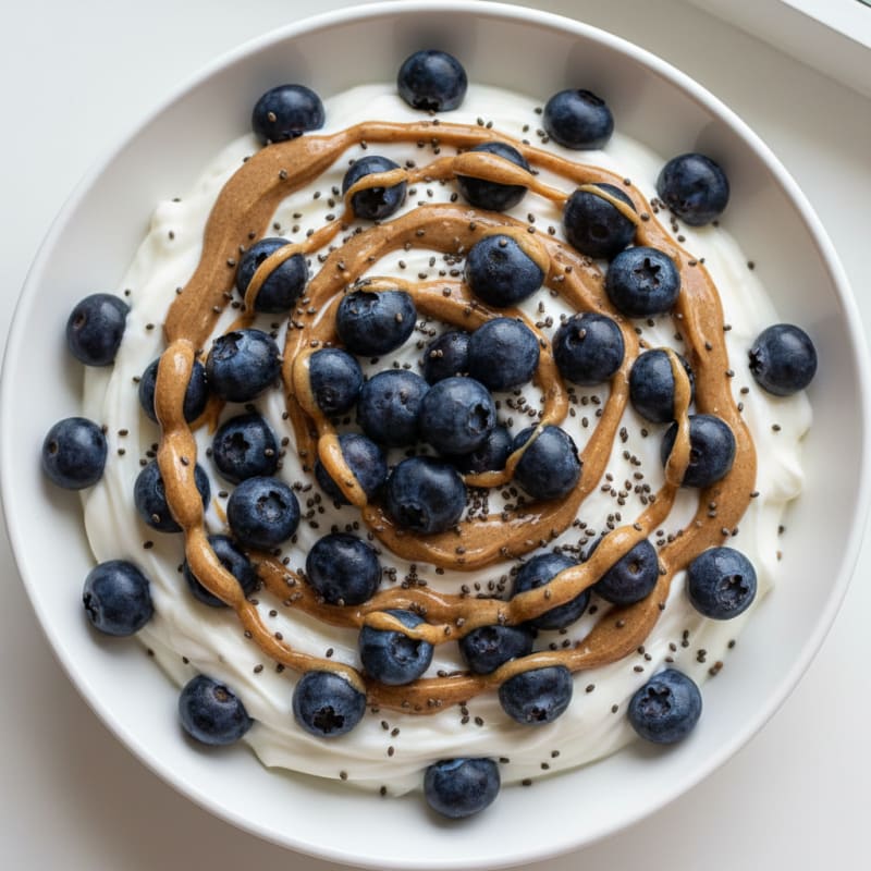 Silky Greek Yogurt Bowl with Protein Powder and Fresh Berries