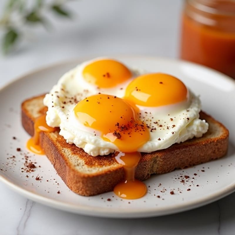 High-Protein Cottage Cheese Toast with Jammy Eggs