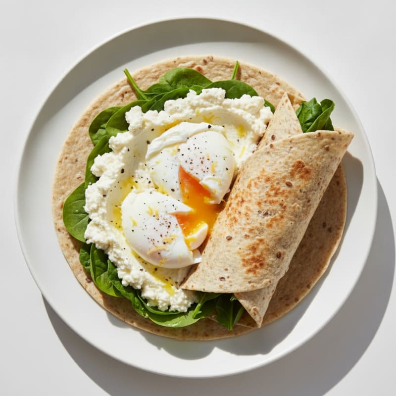 Poached Eggs Ricotta Multigrain Wrap
