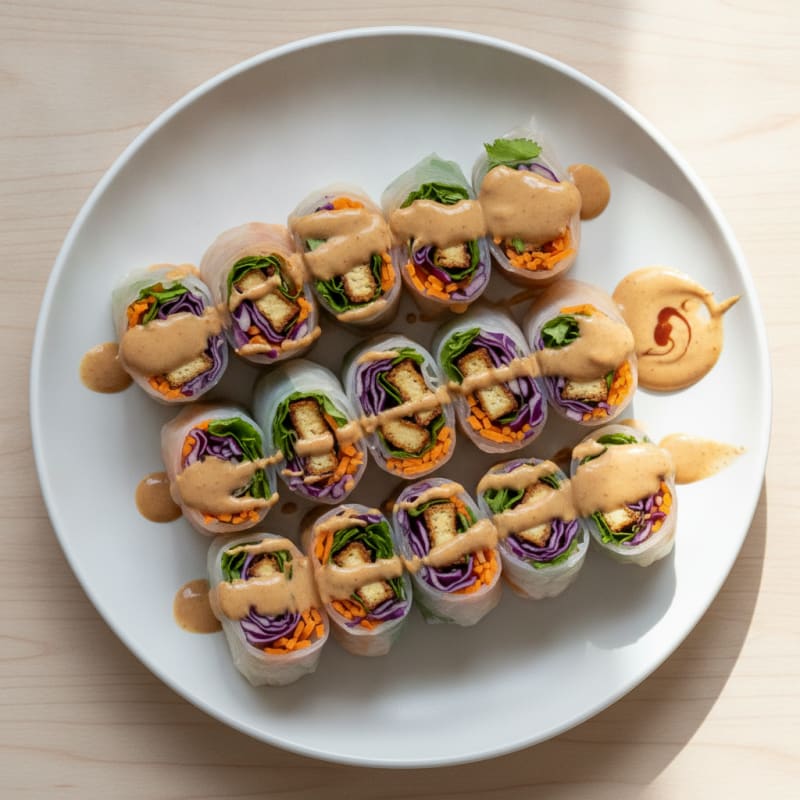 Baked Tofu Rice Paper Rolls