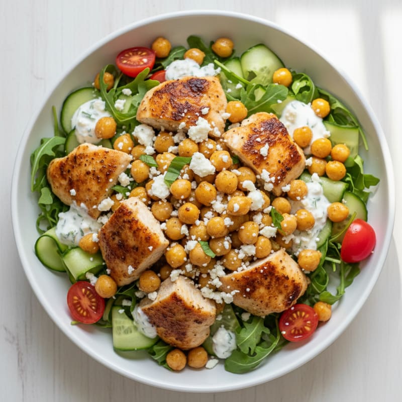 Creamy Zesty Feta & Chickpea Bowls