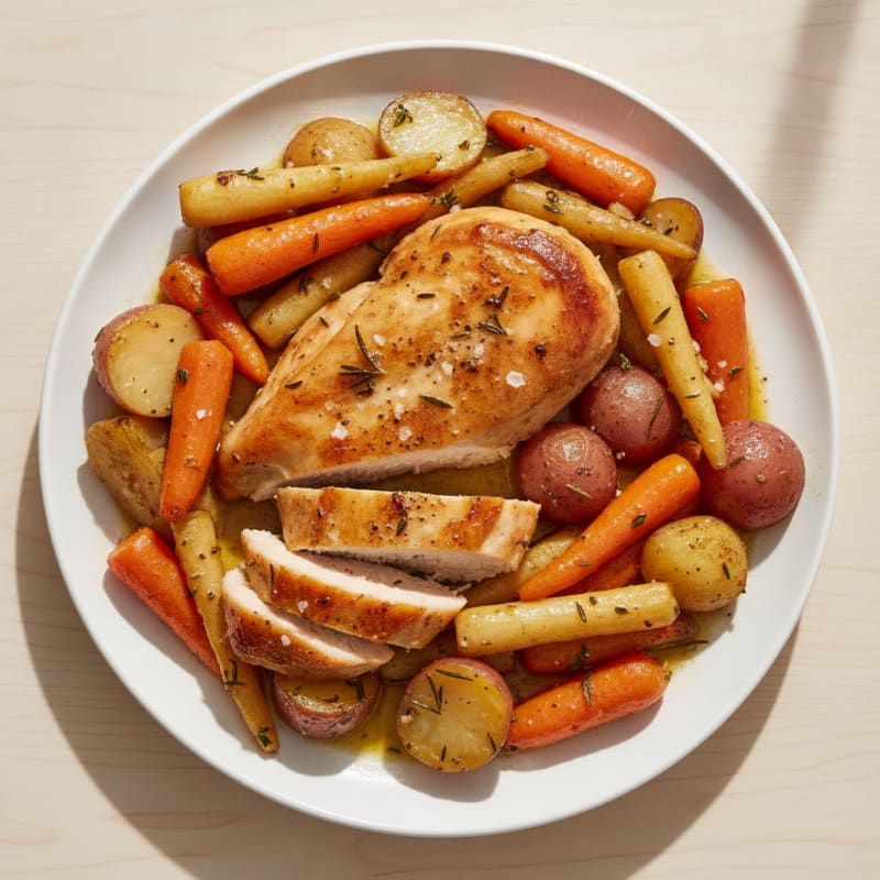 Slow Cooker Herb-Roasted Chicken with Root Vegetables