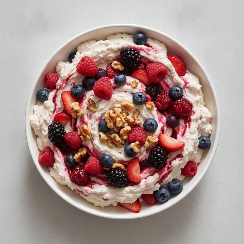 Silky Greek Yogurt Protein Mousse with Mixed Berries