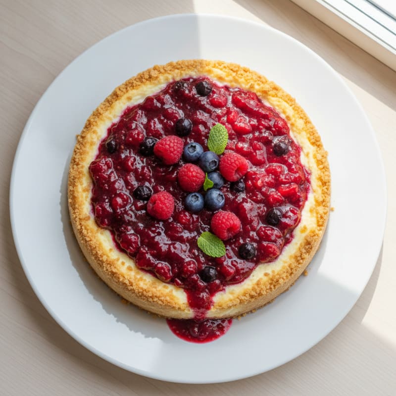 Cottage Cheese Protein Cheesecake with Berries