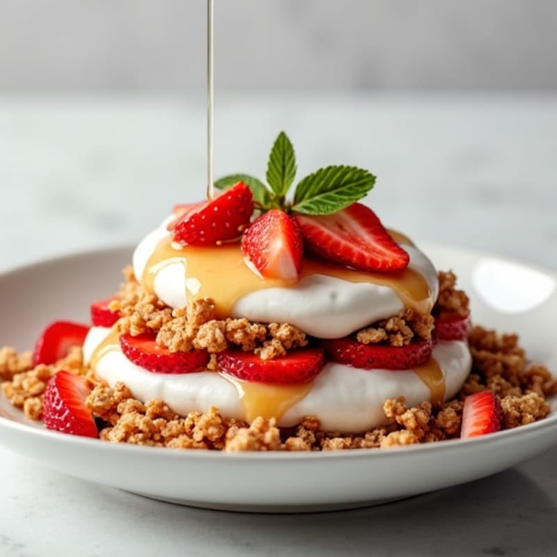 Layered Strawberry Greek Yogurt Crumble