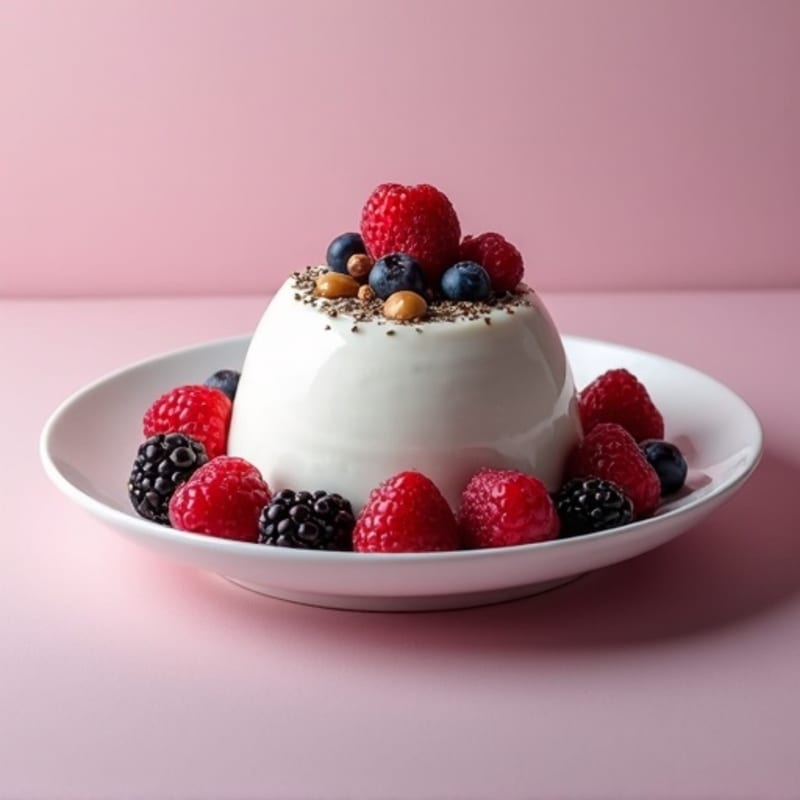 Greek Yogurt Protein Pudding with Mixed Berries