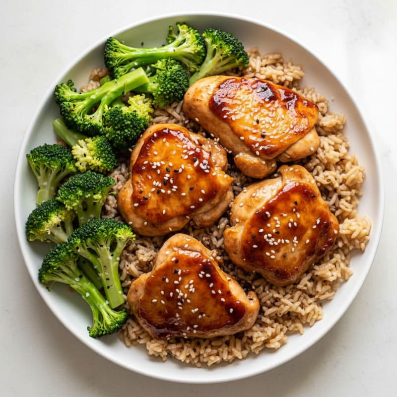 Crispy Teriyaki Glazed Chicken Thighs
