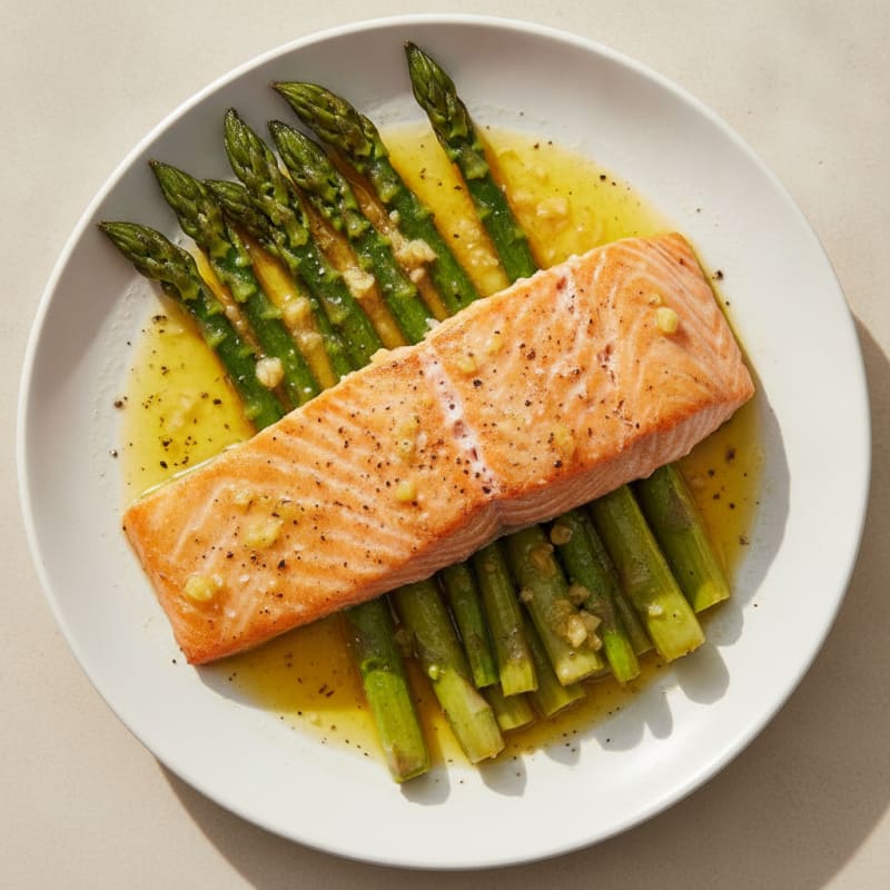 Keto Lemon Garlic Baked Salmon and Asparagus