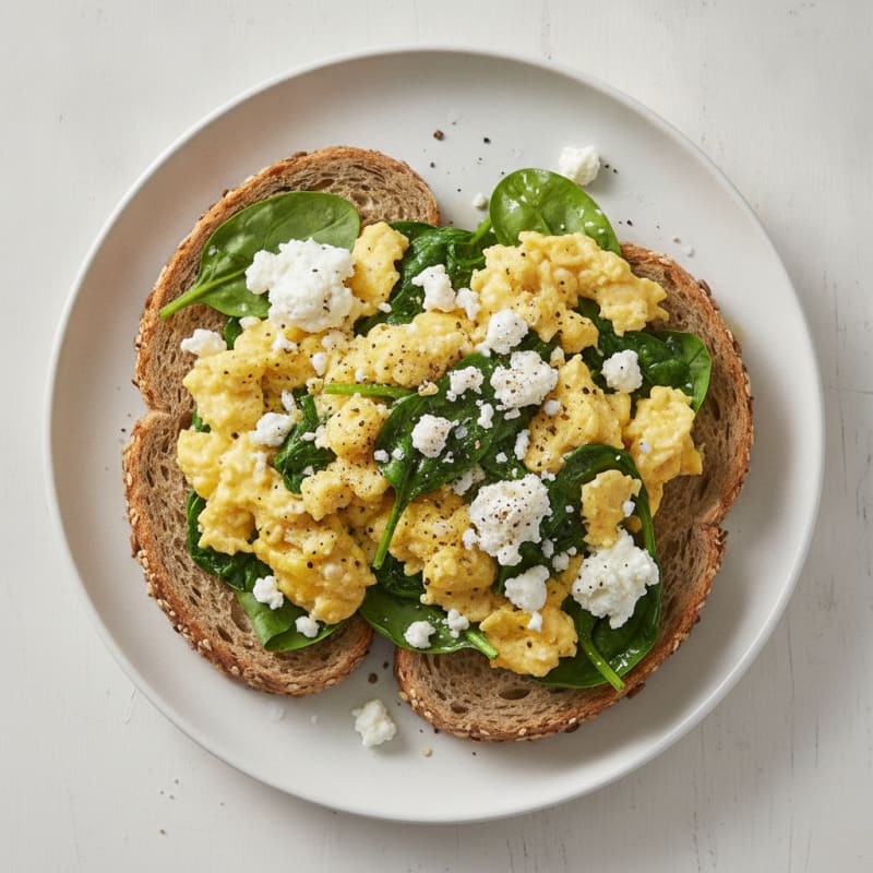 Hearty Scrambled Eggs with Spinach