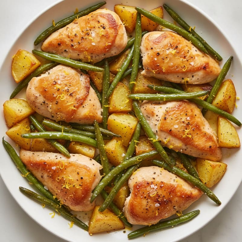 Sheet Pan Lemon Herb Chicken and Green Beans