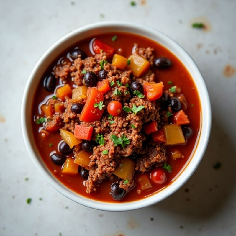 Hearty Black Bean and Ground Beef Chili
