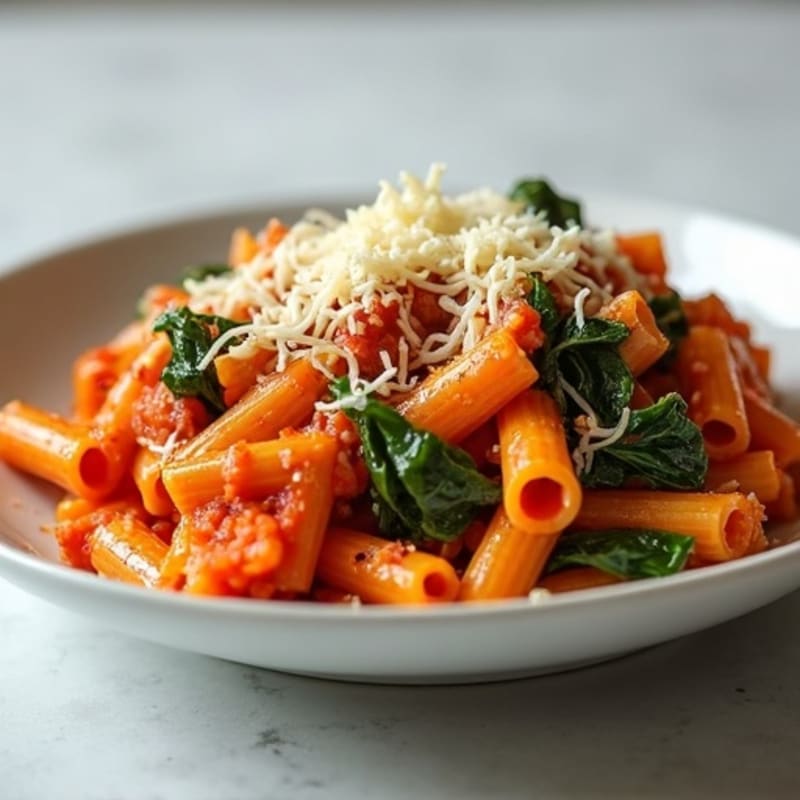 Hearty Baked Ziti with Lean Ground Turkey and Spinach