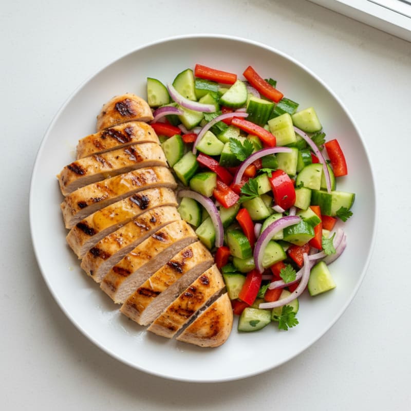 Tangy Citrus-Grilled Chicken with Fresh Cucumber Salad