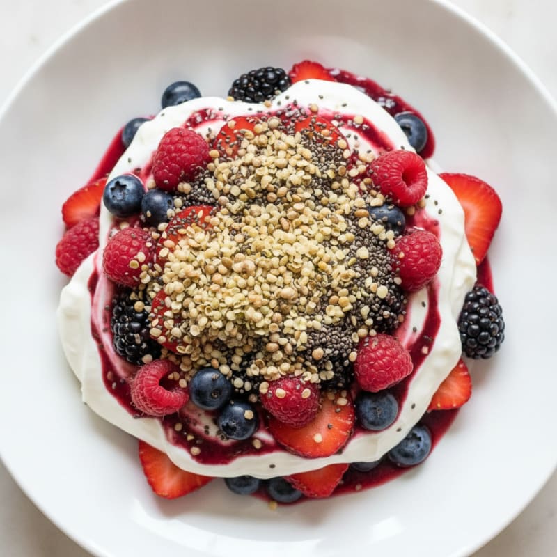 Greek Yogurt Protein Parfait with Mixed Berries