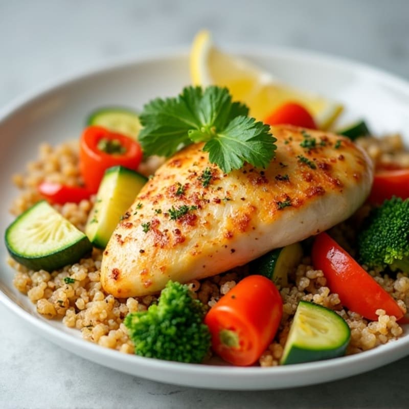 Lemon Garlic Spiced Chicken with Fresh Vegetables