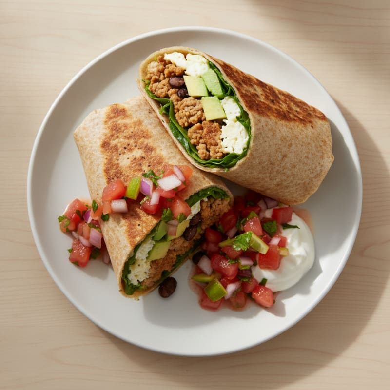 Loaded Breakfast Burrito with Salsa