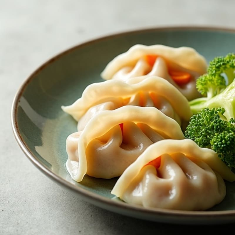 Fresh Steamed Chicken and Vegetable Dumplings