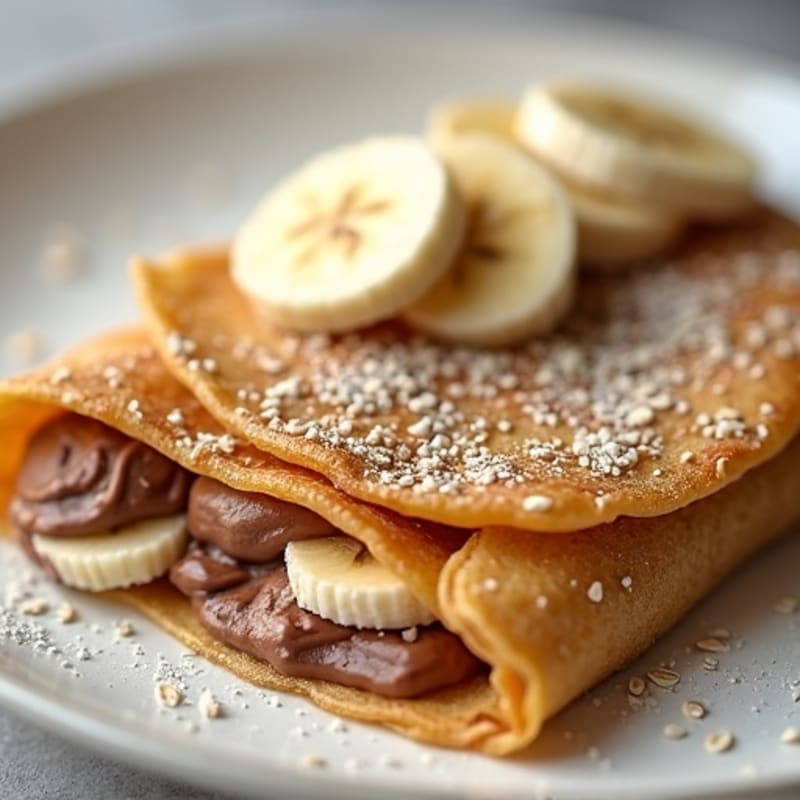 Protein Crepes with Creamy Banana Chocolate-Hazelnut Filling