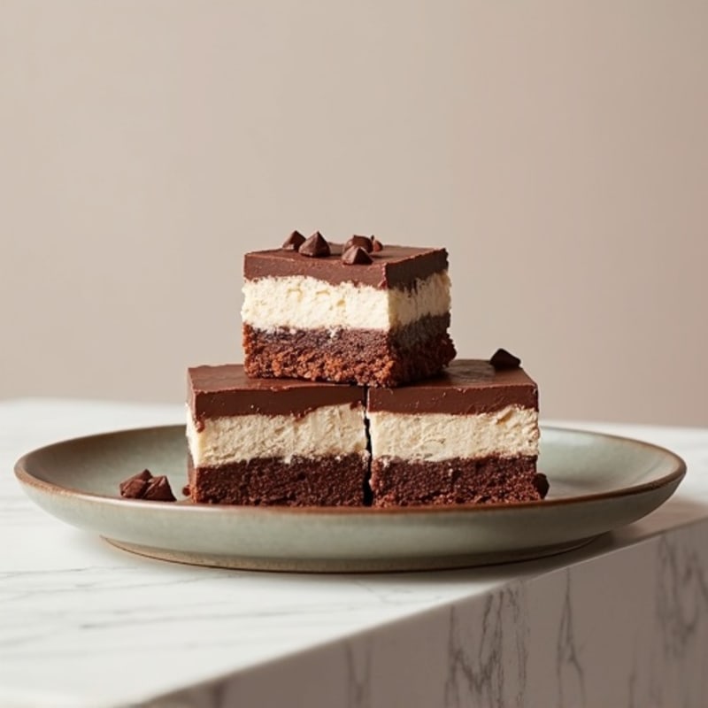 No-Bake Dark Chocolate Greek Yogurt Cheesecake Squares