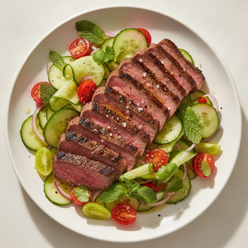 Grilled Steak and Cucumber Salad