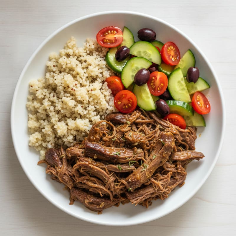 Mediterranean Slow Cooker Shredded Beef