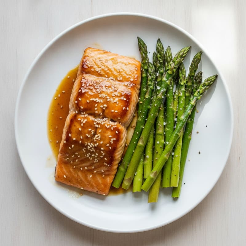 Teriyaki Glazed Salmon with Roasted Asparagus