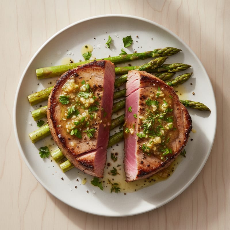 Pan-Seared Tuna with Garlic-Herb Butter