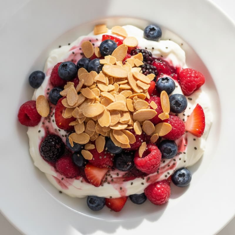Greek Yogurt Protein Parfait with Mixed Berries