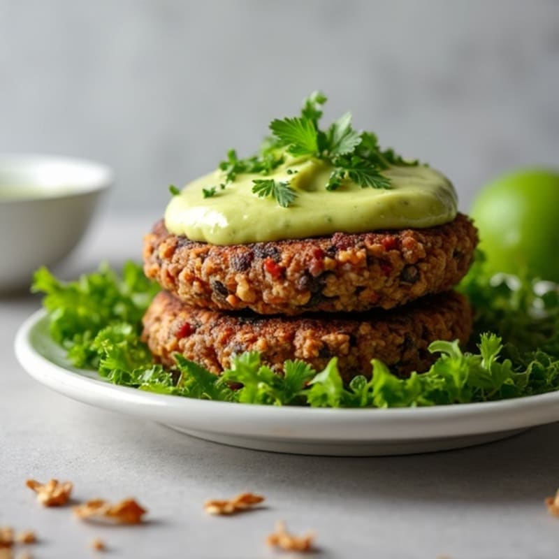 Black Bean Burgers with Creamy Avocado-Lime Sauce