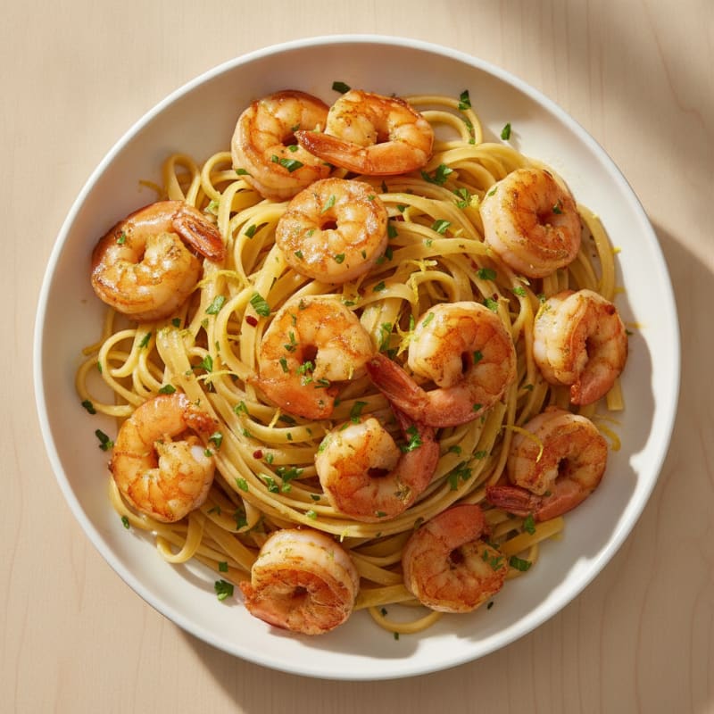 Garlic Butter Shrimp Scampi with Linguine