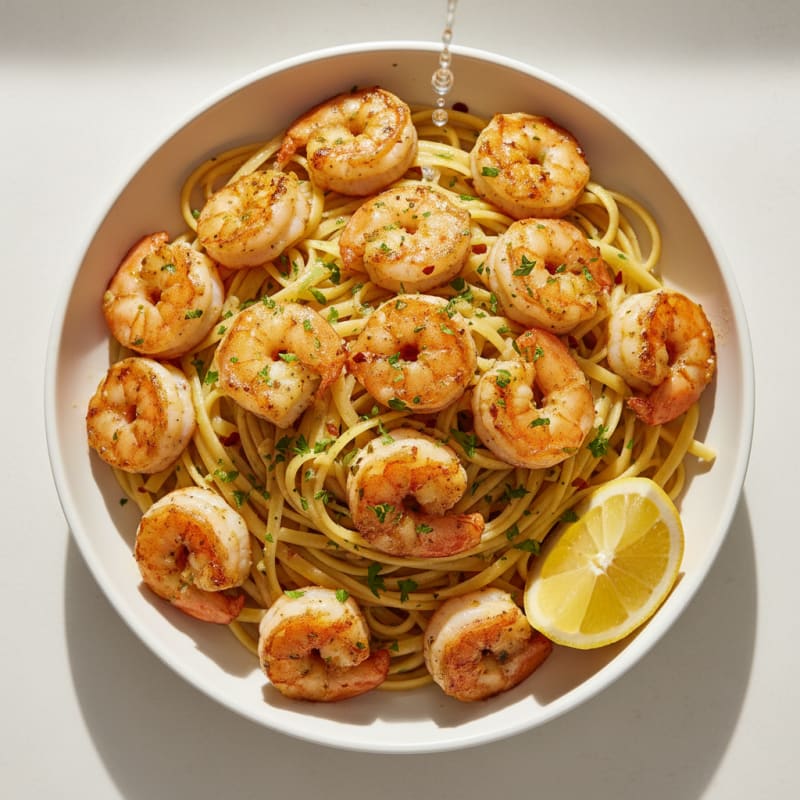 Garlic Butter Shrimp Scampi with Linguine
