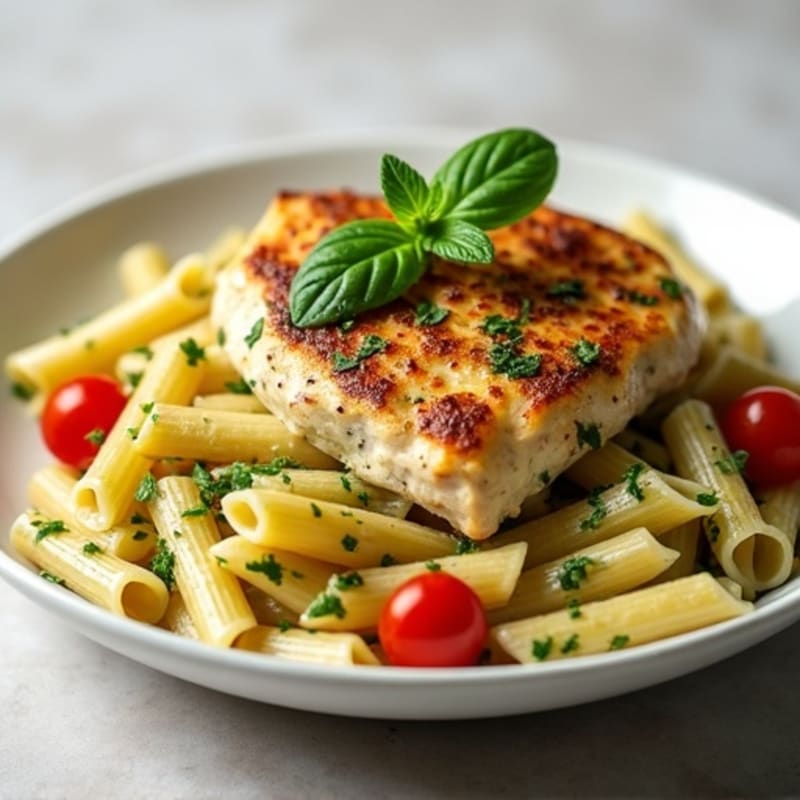 Creamy Pesto Chicken Pasta with Fresh Herbs