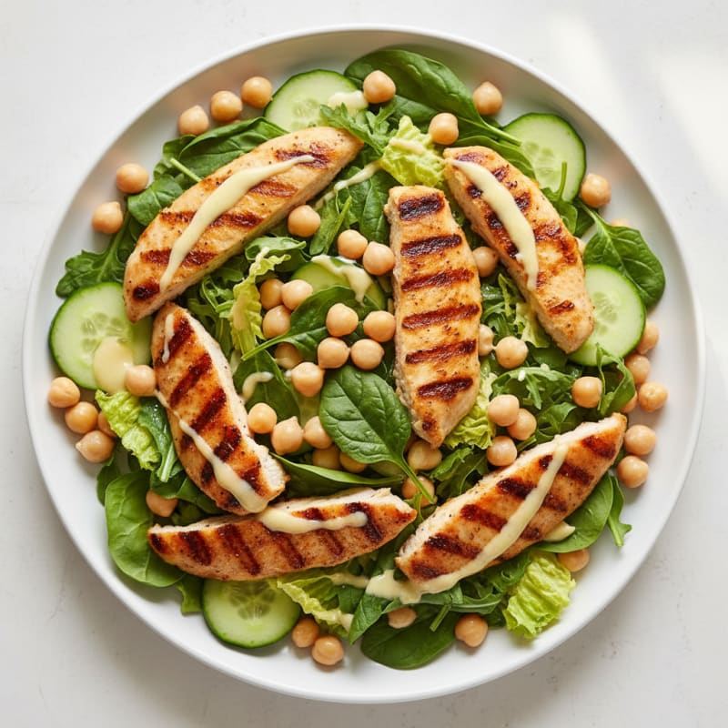 Grilled Chicken Salad with Chickpeas and Lemon Vinaigrette