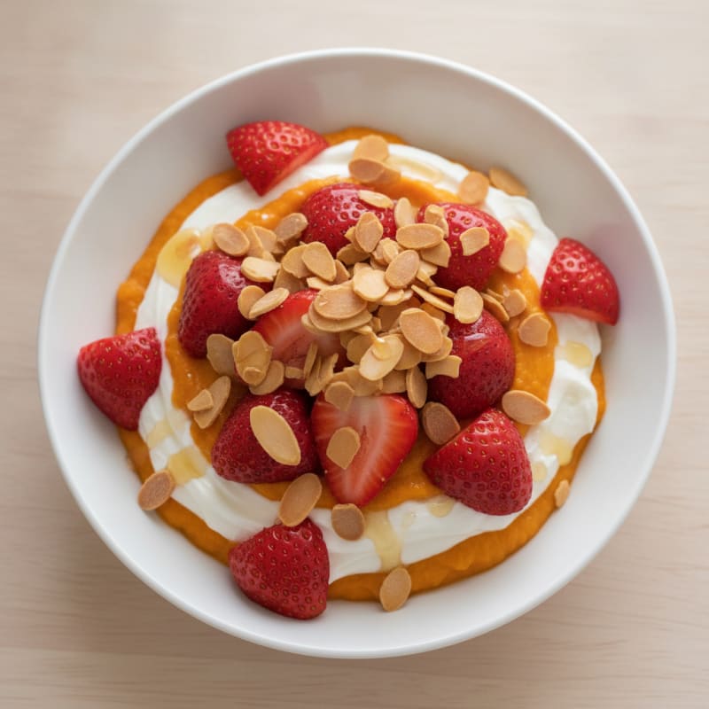 Creamy Greek Yogurt Parfait with Berries and Almonds