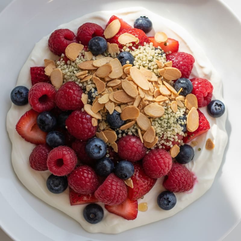 Greek Yogurt Protein Parfait with Mixed Berries