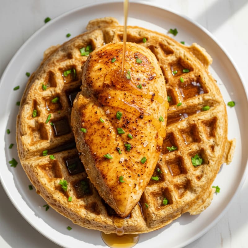 Golden Crispy Chicken and Waffles