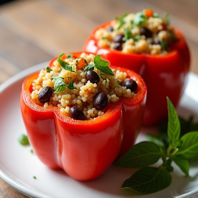 Fire-Roasted Quinoa Stuffed Bell Peppers