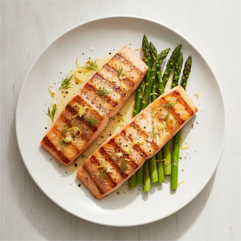 Lemon Herb Grilled Salmon with Asparagus