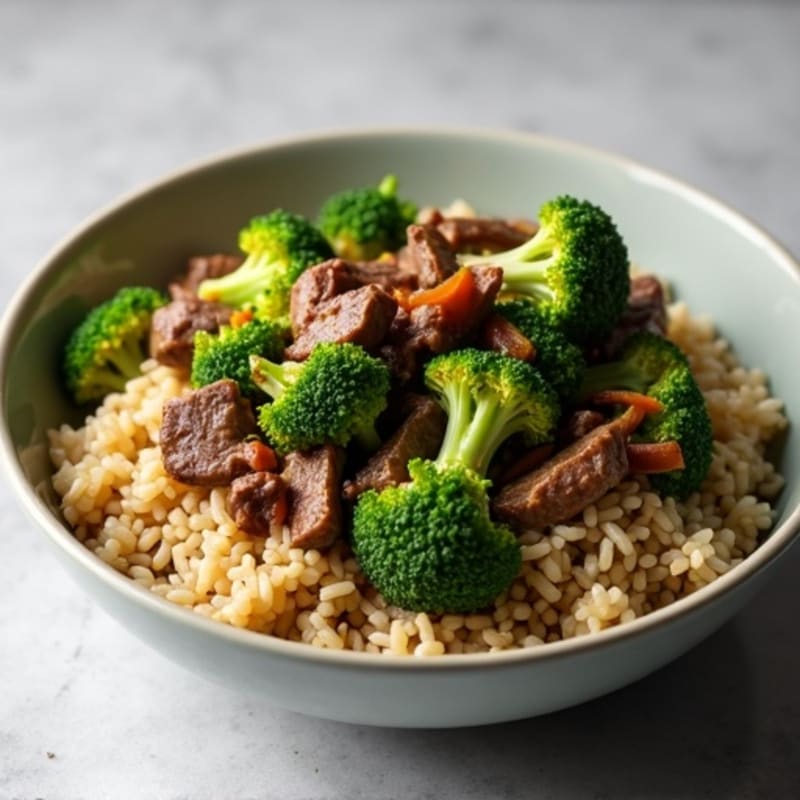 Ginger-Garlic Beef and Broccoli Rice Bowl